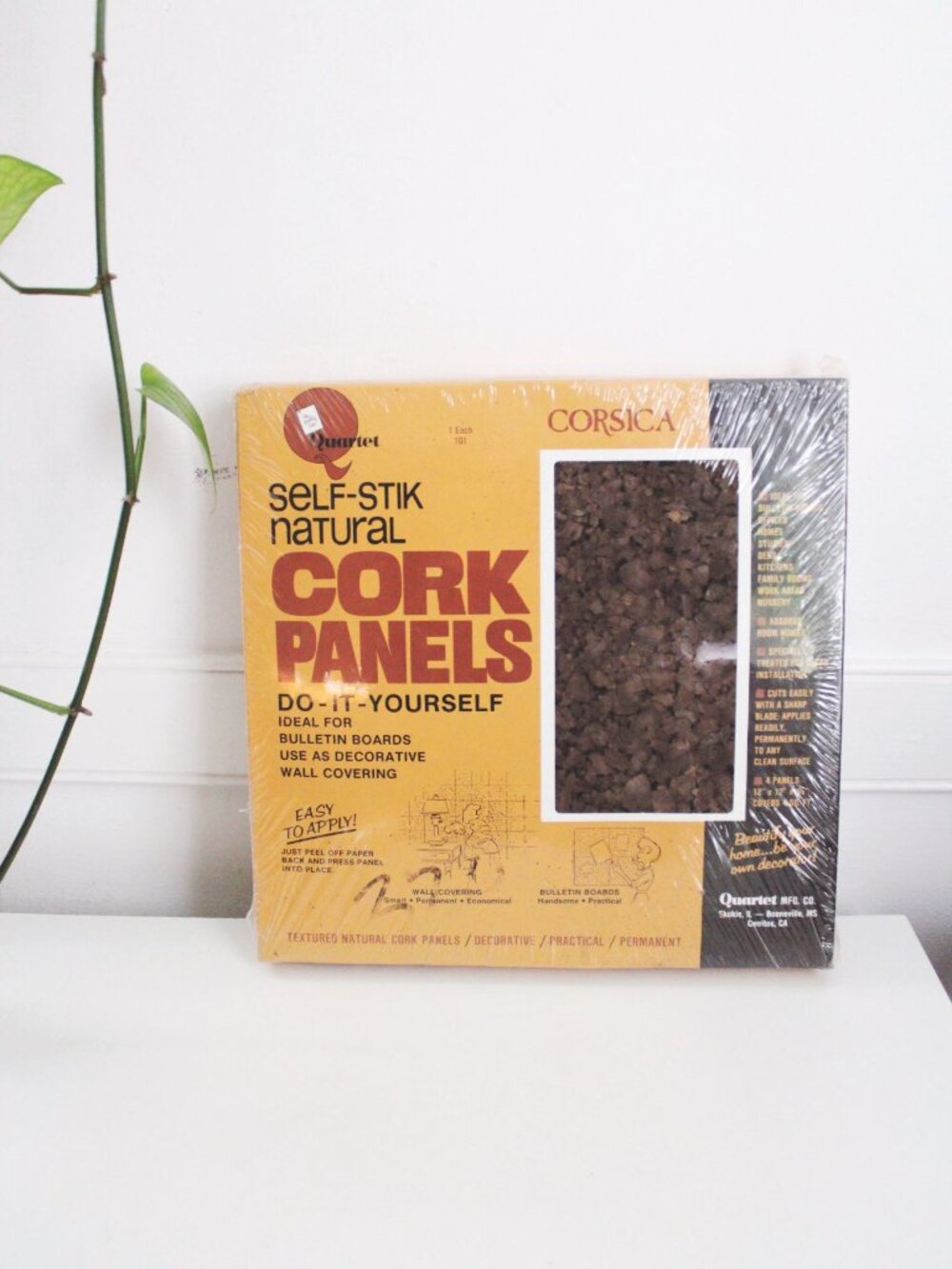 Self-Stik Natural Cork Panels 12" X 12" Quartet Corsica DIY Decorative Wall Cove - Picture 1 of 5